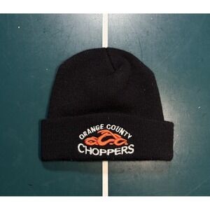 Vintage Orange County Choppers Hat Beanie Black One Size Made In USA OCC